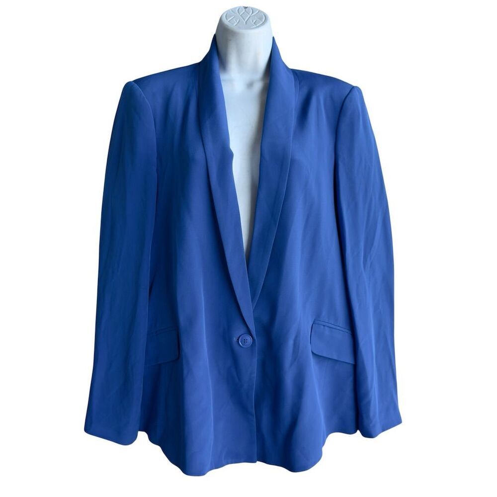 Truth and Pride Tailored Blazer Size L Blue Shawl Lapel Corporate Office Career